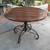 Vintage Dining Table-Solid Wood w/Pour Over Top+Wrought Iron Base 1 thumbnail