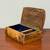 Vintage Burl Craft Solid Log Wood Jewelry Treasure Box Chest 6 thumbnail