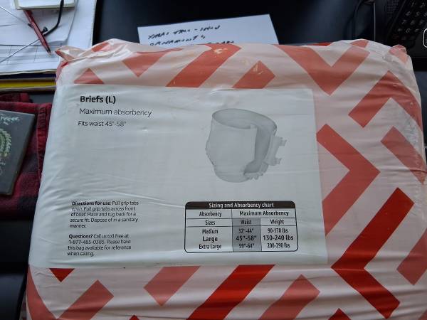 New never open 5 - 16ct bag of Large Brief Maximum absorency 1