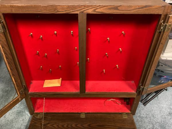 Custm made Pecan display cabinet 1