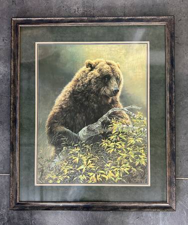 Framed Jorge Mayol " Autumn Leaves " Bear Rare Paper Edition 597/ 950 1