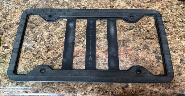 Used Anti Rattle Silicone American Flag License Plate Frame Holder 1
