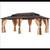 Relax 20 ft. x 12 ft. Outdoor Brown Polycarbonate Double Roof Gazebo w 4 thumbnail