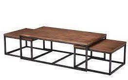 Coffee End Table 3 pc Set ret-$600 Iron/Wood NEW 1
