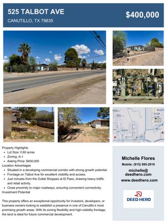Prime Canutillo Property with High Visibilty 1