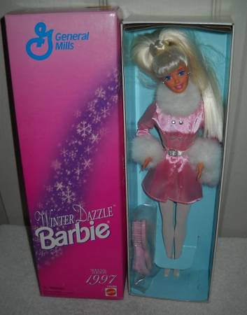 #7586 Mattel 1997 General Mills Premium Winter Dazzle Barbie Special E 1