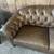 Ralph Lauren Genuine Leather Loveseat & Armchair Brown Tufted Set 8 thumbnail