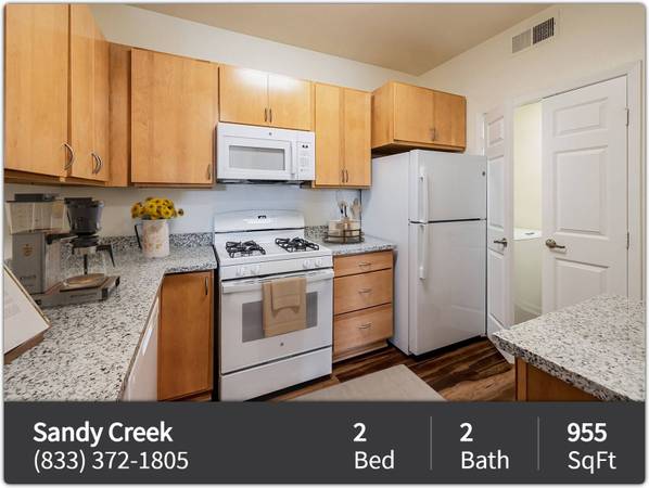 $1,077 / 2br - 955ft2 - Fantastic affordable 2 bed, 2 bath! Stop by to see if you qualify! (Bryan)63885126350595121