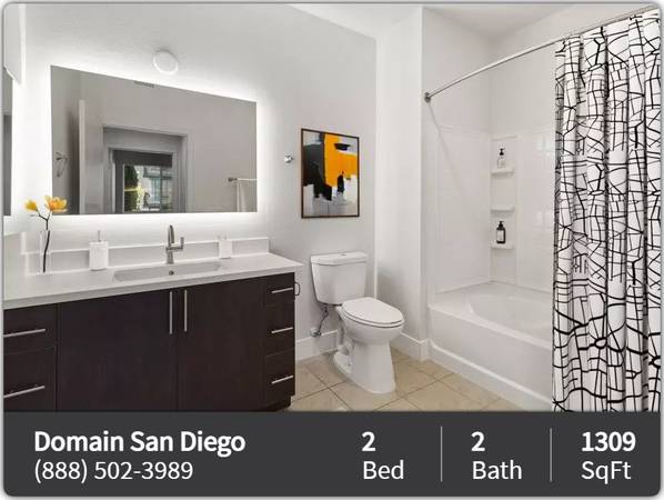 $3,565 / 2br - 1309ft2 - Abundant space in your new 2bed2 bath, washer & dryer FREE RENT* (San Diego)63998604319234121