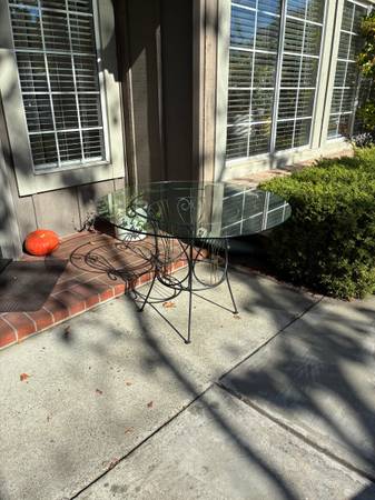 Indoor/ Outdoor table with glass top 1