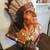 Vintage 21" Native American Chief Bust Statue – Chalkware / Plaster Sc 3 thumbnail