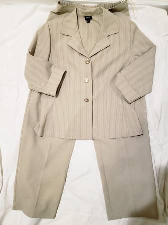 BGB Tan Pinstripe Womans Suit 1