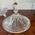 Vintage cut crystal basket or covered candy dish bowl; pinwheel design 6 thumbnail