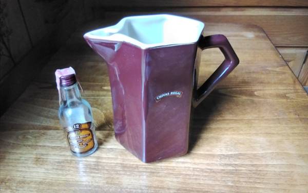Chivas Regal Scotch Whiskey Pitcher 6" Tall & Airplane Bottle 1