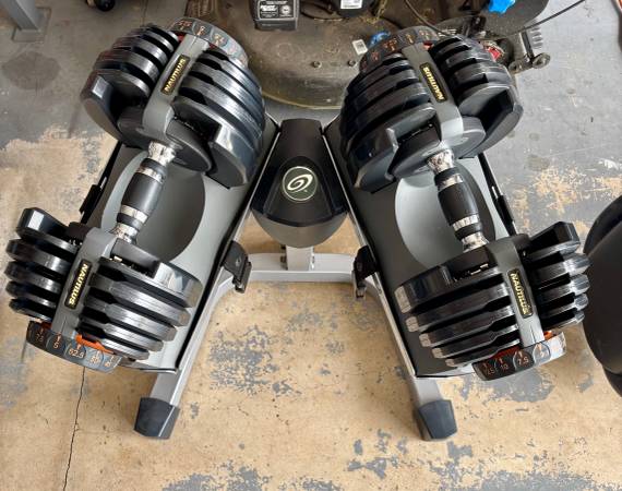 Nautilus 552 adjustable dumbbells with stand 1