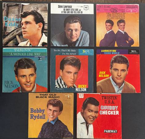 Eight Mid-Century 45 r.p.m. Photo Picture Sleeves Two-Sided 1