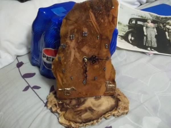 petrified wood clock 1