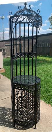 High rustic steel bar display and storage cabinet 1