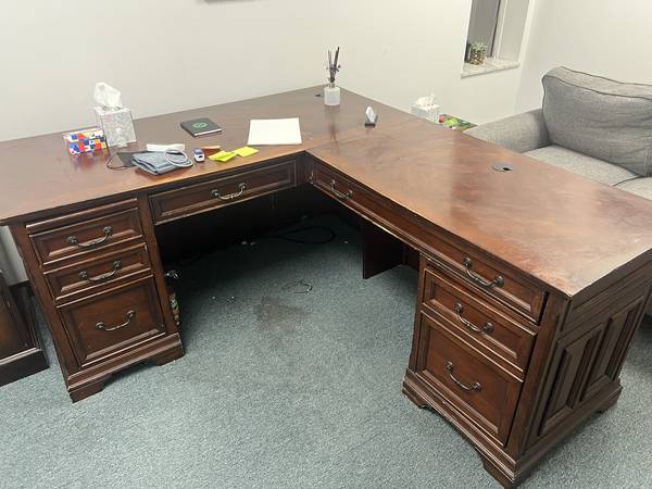 Free desk with file cabinets 1