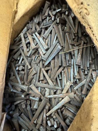 50# box of square cut nails 1
