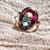 Natural Mystic Topaz Sterling Silver Ring 1 thumbnail