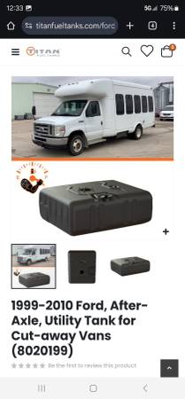 New Titan 55 gallon fuel tank for Ford RV or E-series vans 1