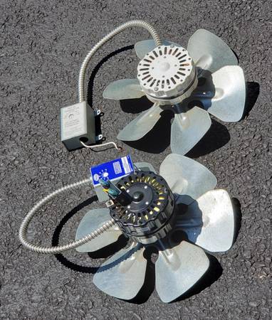 (2) two Attic Power Vent Fan Motors with Thermostats 1