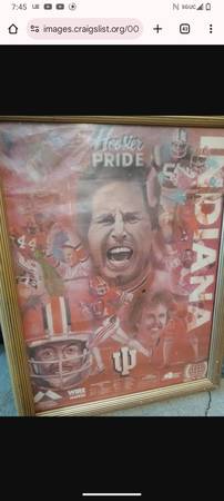 Indiana University football 1980 Lee Corso framed poster 1