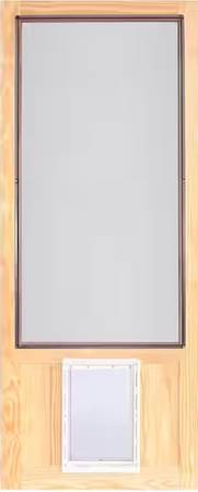 Wood Screen Door w/Pet Flap 1