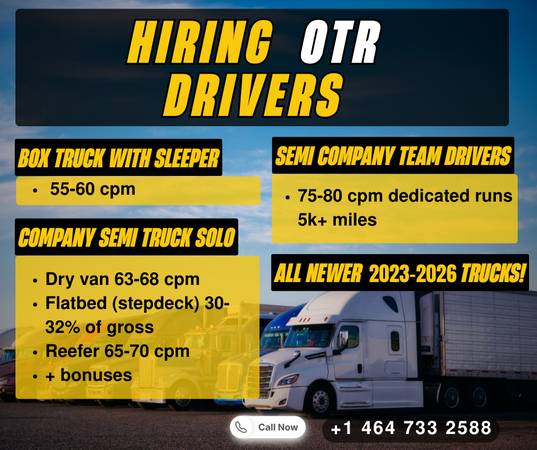 HIRING NOW: OTR DRIVERS 1
