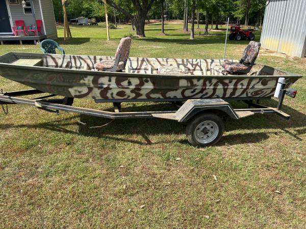 14’ Jon boat with trailer - $1,00063440421228289122