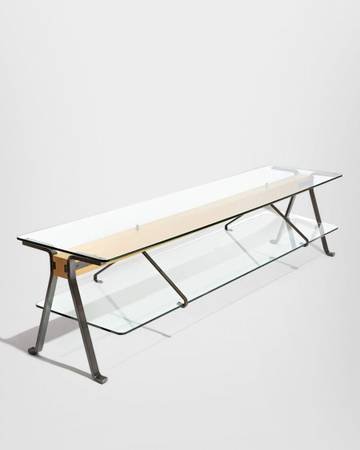 DUPLEX DESIGN - FRATELLO ENZO MARI LOW DOUBLE TOP GLASS COFFEE TABLE 1