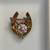 Vintage Horseshoe Pin w/ Enamel Rose & Rhinestones 1 thumbnail