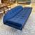 New Custom Made Adrian Pearsall Style Walnut Blue Gondola Sofa 6 thumbnail