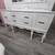 Striking vintage white buffet/sideboard with black hardware. 2 thumbnail