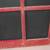 Rustic painted red frame windowpane window wall hanging mirror 28"x25" 12 thumbnail
