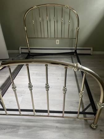 Brass style bed head board and foot board and frame 1