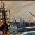 signed Morris Katz oil board painting art abstract impressionist boat 2 thumbnail