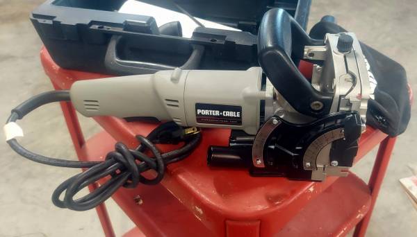 PORTER CABLE PLATE JOINER KIT, BISCUIT CUTTER, LIKE NEW TOOL 1
