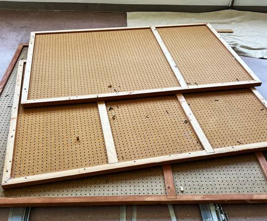 Lot of 3 Framed Pegboard Panels 1