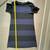 Marimekko Blue and Black Striped T-shirt Dress with A-line cut-Small 5 thumbnail