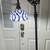 Tiffany-Style Floor Lamp with Blue and White Stained Glass Shade 1 thumbnail