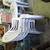 4 stackable patio chairs and 1 side table 5 thumbnail