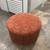 Large Round Orange Fabric Ottoman 1 thumbnail