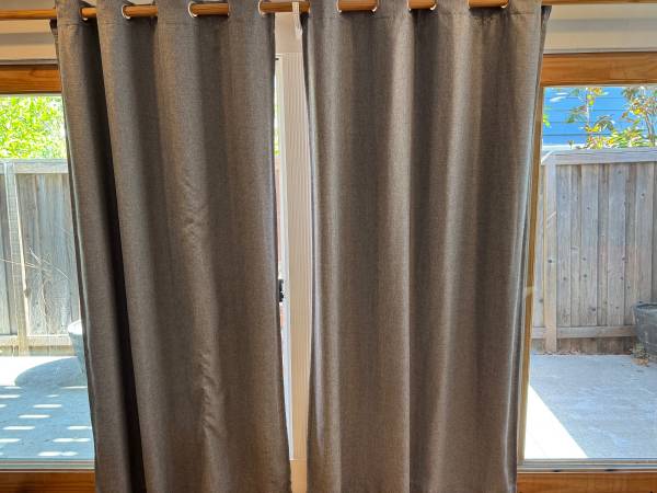 2 Gray Curtain Panels Black Out 1