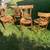 FOUR VINTAGE MATCHING WOOD CHAIRS WITH RUSH SEATS AND CARVED DEER 4 thumbnail