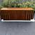 LANE AMERICAN MODERN WALNUT CREDENZA CHINA CABINET. SCULPTURAL BLOCK FACADE. 4 thumbnail