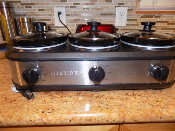 Farberware Triple Slow Cooker LIKE NEW 1