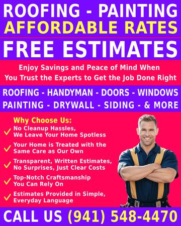 ✅✅ROOFING -- PAINTING -- HANDYMAN -- Skilled Hands for the Job -- CALL 1