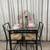Compact Glass & Iron Dining Table With 2 Seagrass Chairs IKEA Granas 7 thumbnail